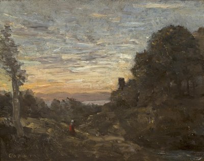 A torony a fák között alkotó: Jean Baptiste Camille Corot